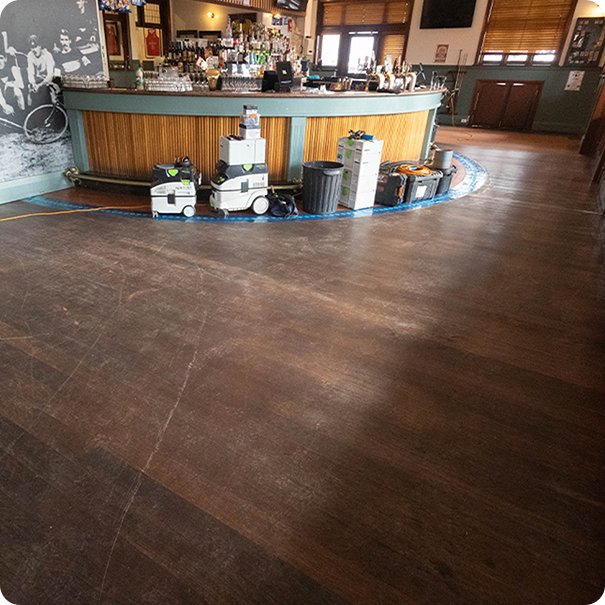 Before timber floor restoration