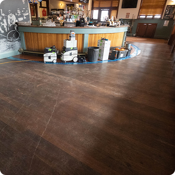 Before timber floor restoration