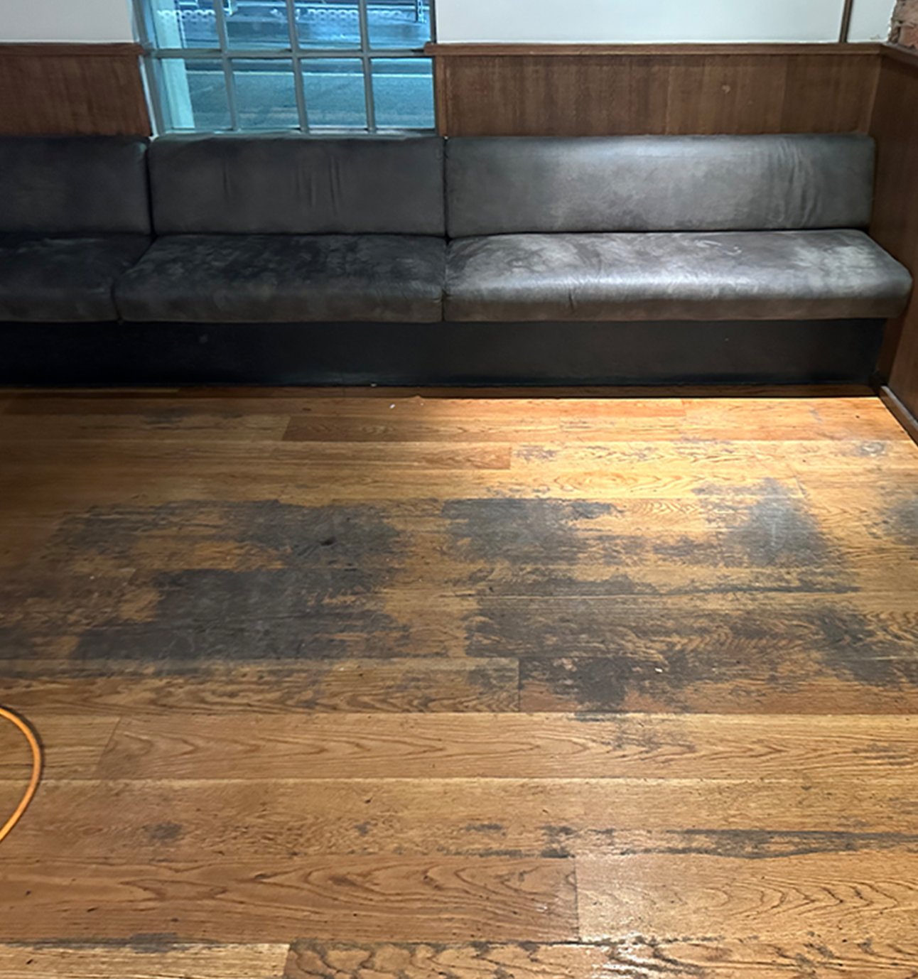 Before timber floor restoration