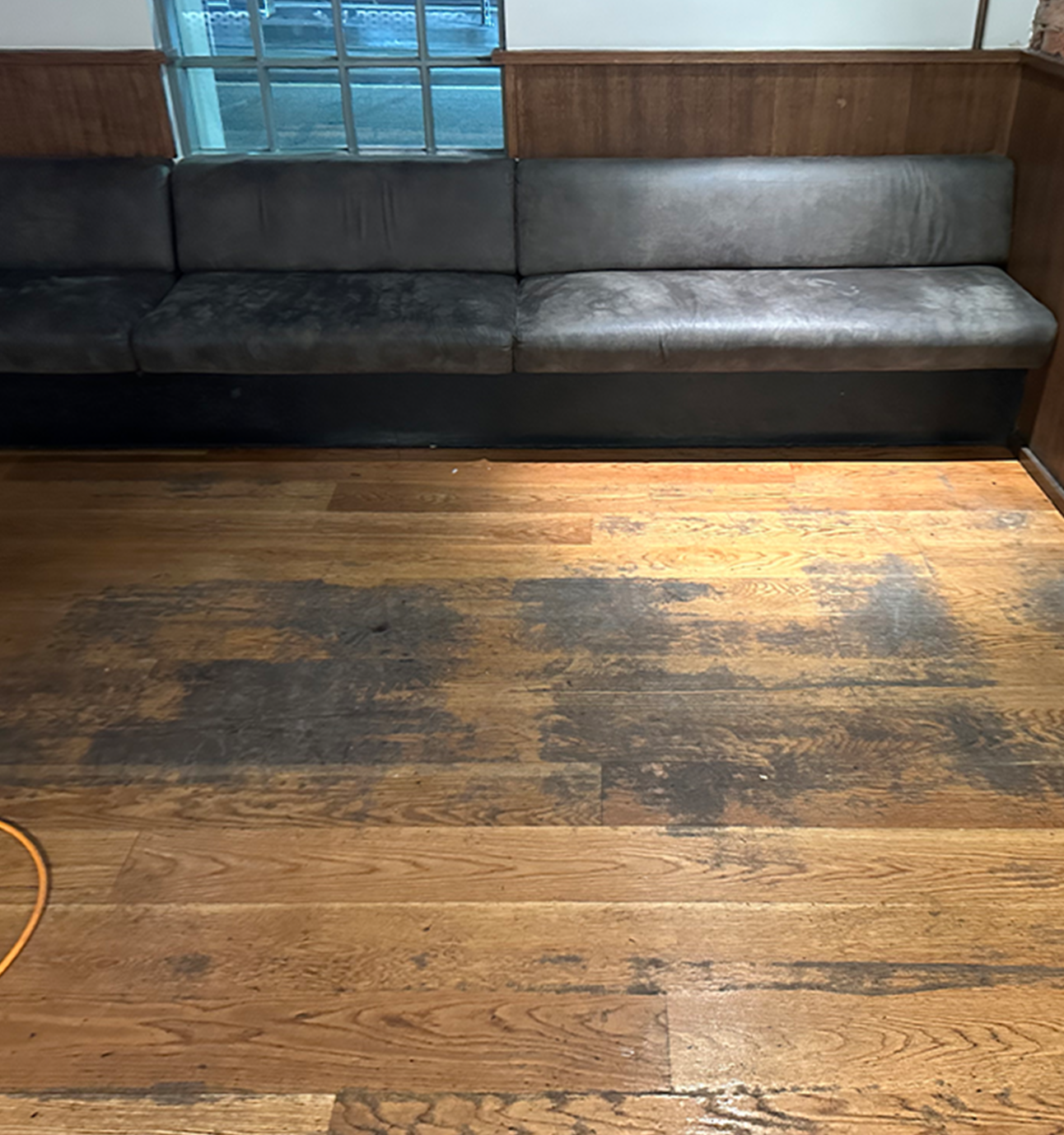 Before timber floor restoration