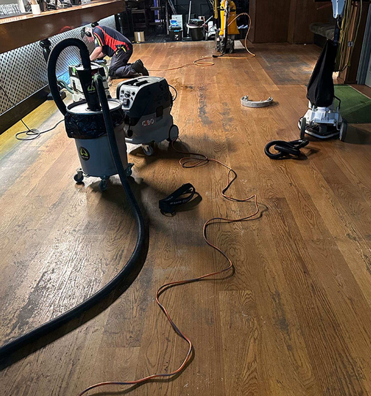 Before timber floor restoration