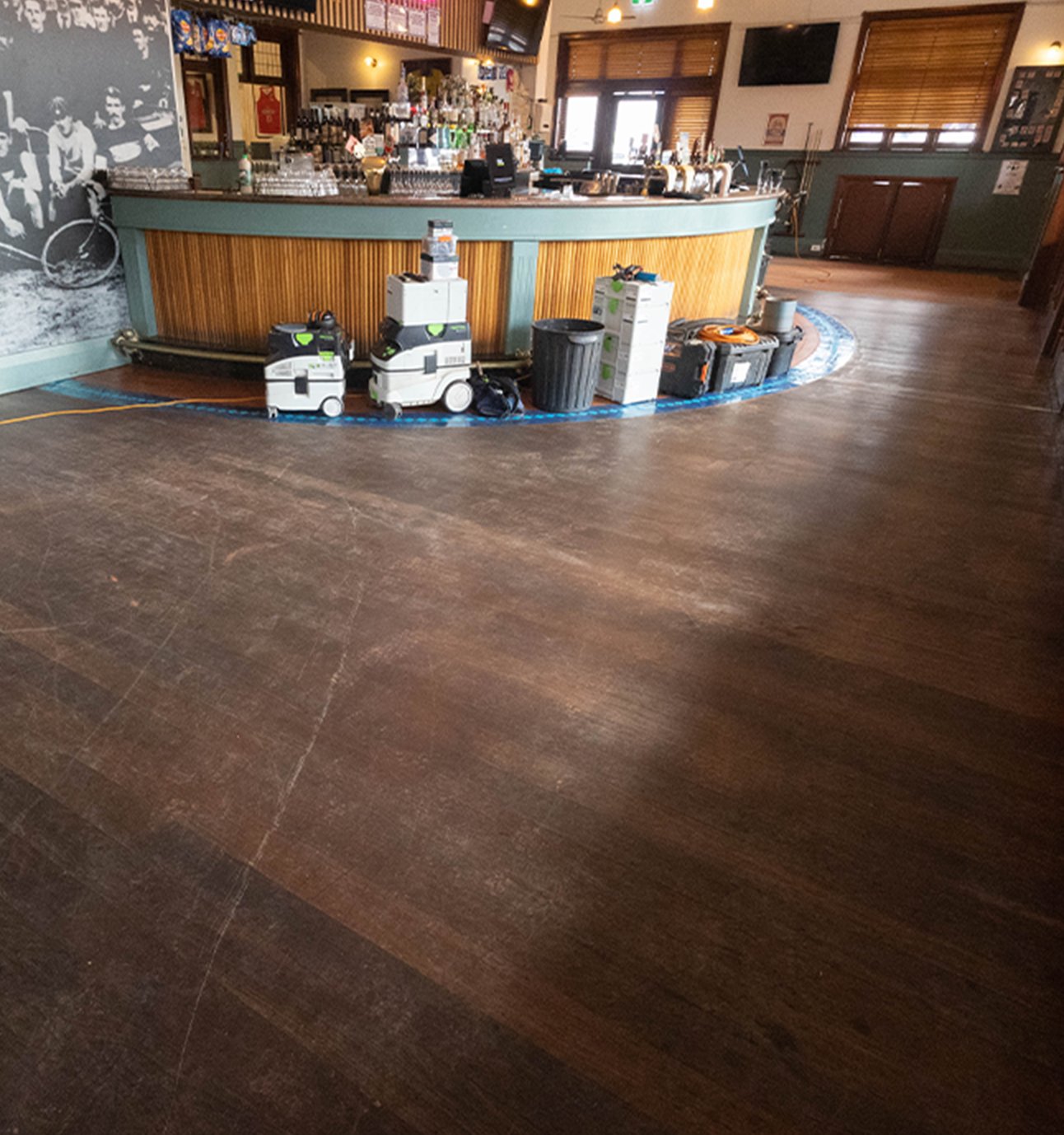 Before timber floor restoration