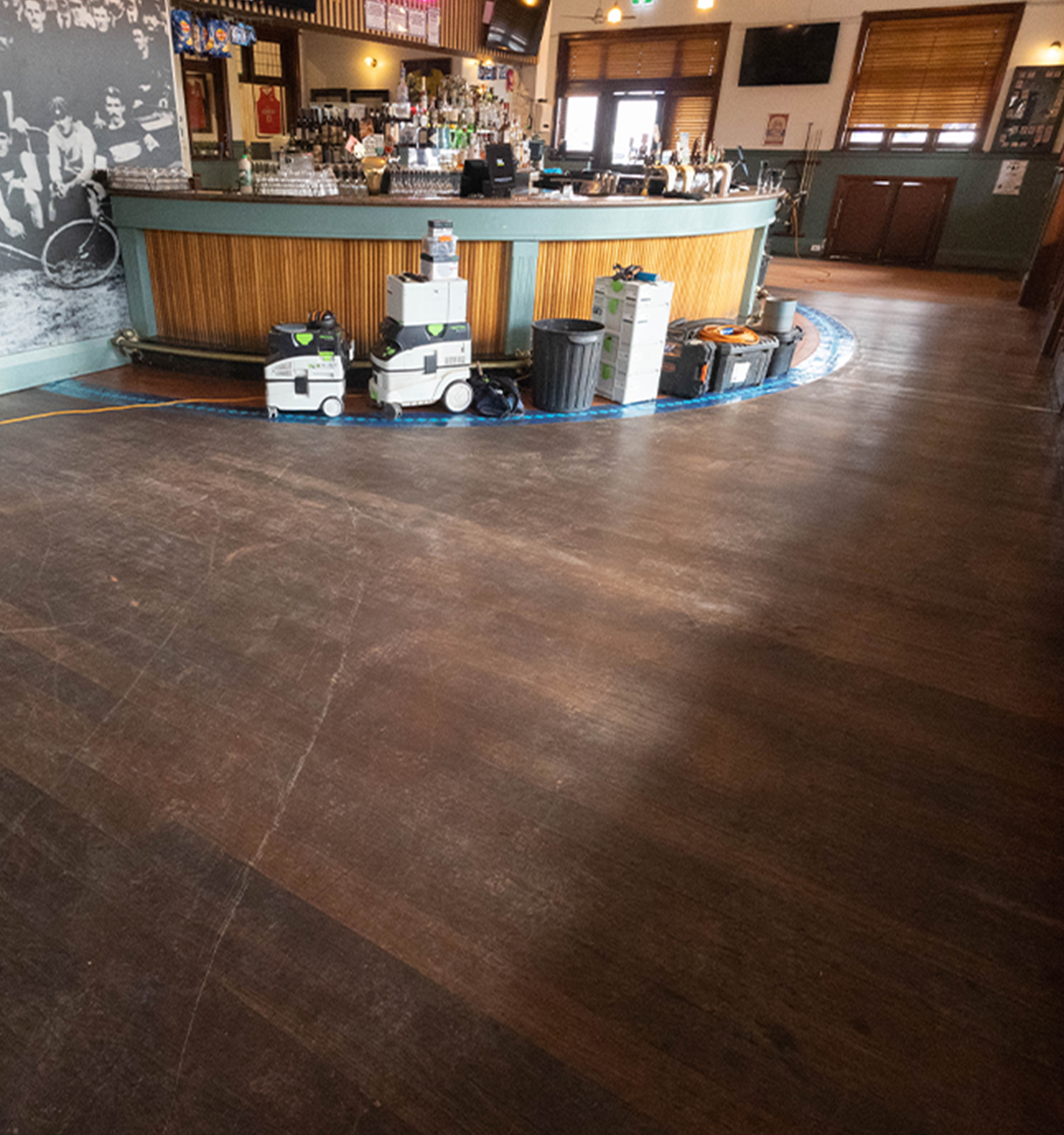 Before timber floor restoration